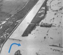 Dammbruch bei Schaan 1927 (Quelle: VAW-Mitteilung Nr. 218).