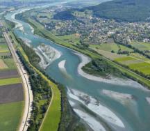 Visualisierung Trittstein Frutzmündung (Quelle: IRR / Planergemeinschaft Zukunft Alpenrhein, Hydra AG). 