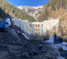 Fertigstellung Abschlussbauwerk Geschiebesammler Roossi, Januar 2022