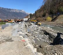 Bau des Entlastungsbauwerks in Widerswil.