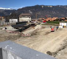 Bau des Entlastungsbauwerks in Widerswil.